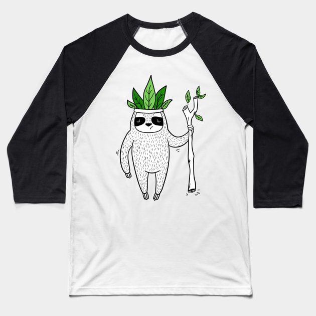 King of Sloth Baseball T-Shirt by lunaticpark